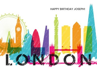 Colourful London Skyline Card