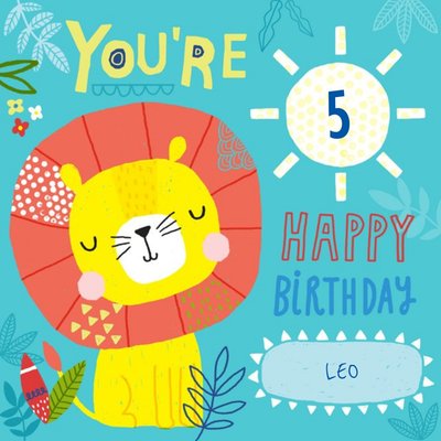 Baby Lion Happy Birthday Kids Card