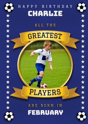 Football Legends Photo Upload Birthday Card