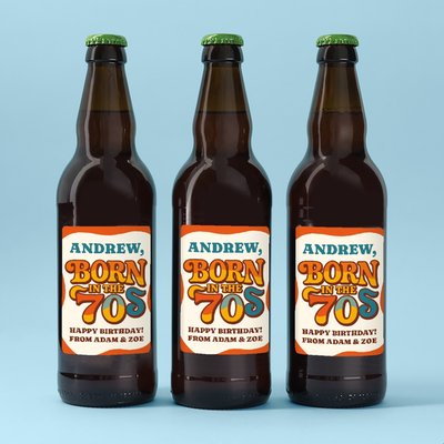 Personalised Born In The 70's Beer Trio 3x500ml