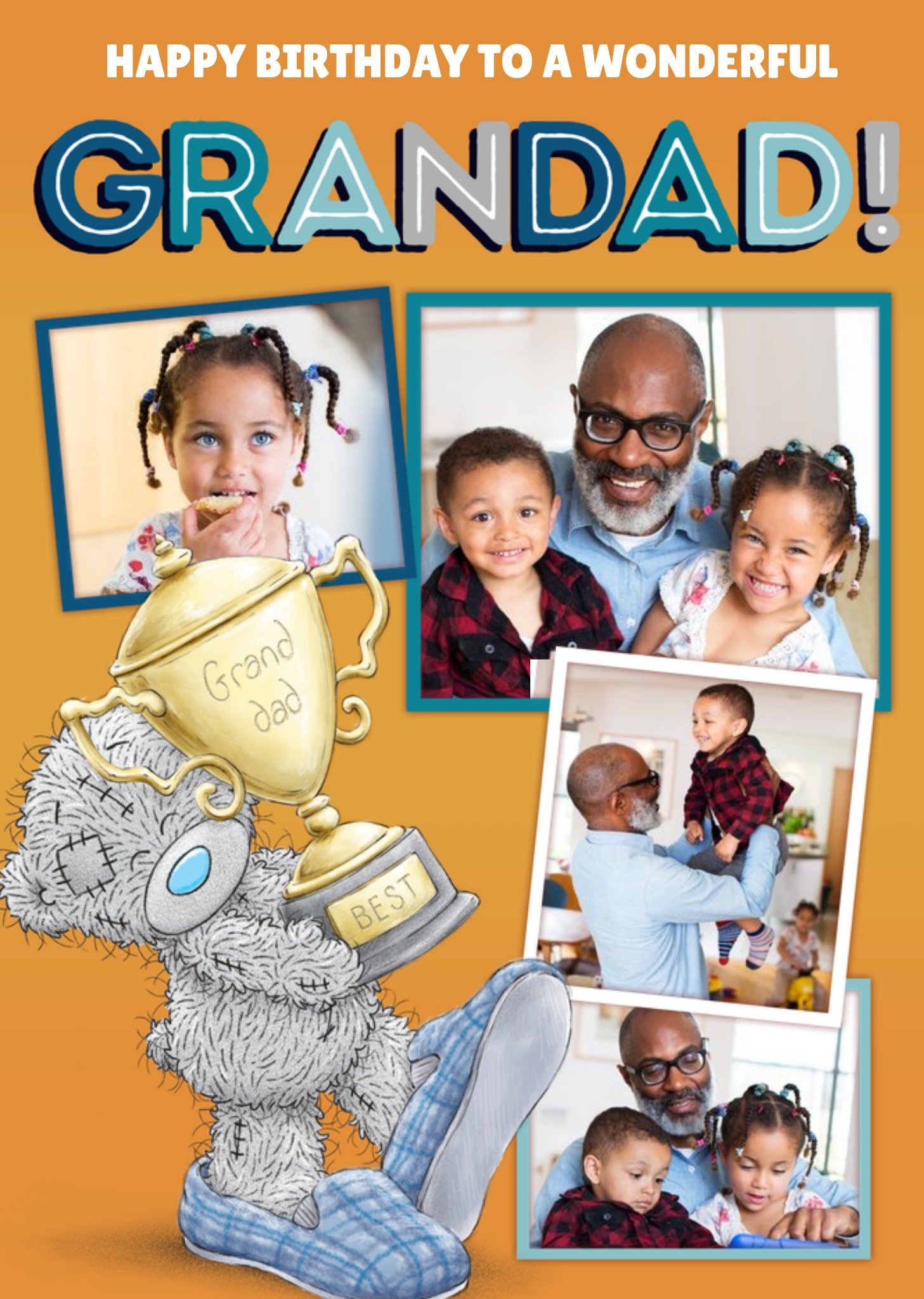 Me To You Tatty Teddy Happy Birthday To A Wonderful Grandad Photo Upload Card