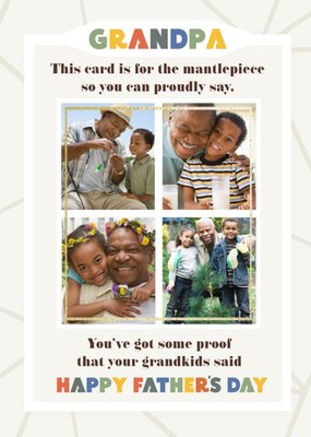 Multiple Photo Frames With Colourful Text Grandpa's Photo Upload Father's Day Card