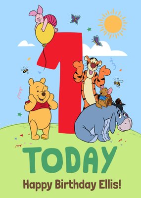 1 Today Disney Winnie The Pooh & Friends Happy Birthday Card