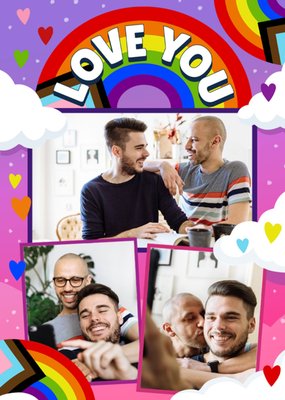Love You Rainbow Photo Upload Card