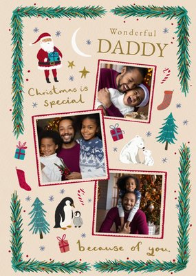 Wonderful Daddy Photo Upload Christmas Card
