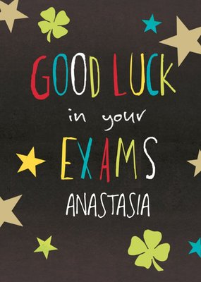 Hotchpotch Colourful Typographic Customisable Exams Good Luck Card