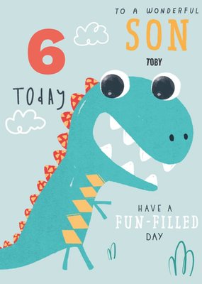 To A Wonderful Son Dinosaur Birthday Card