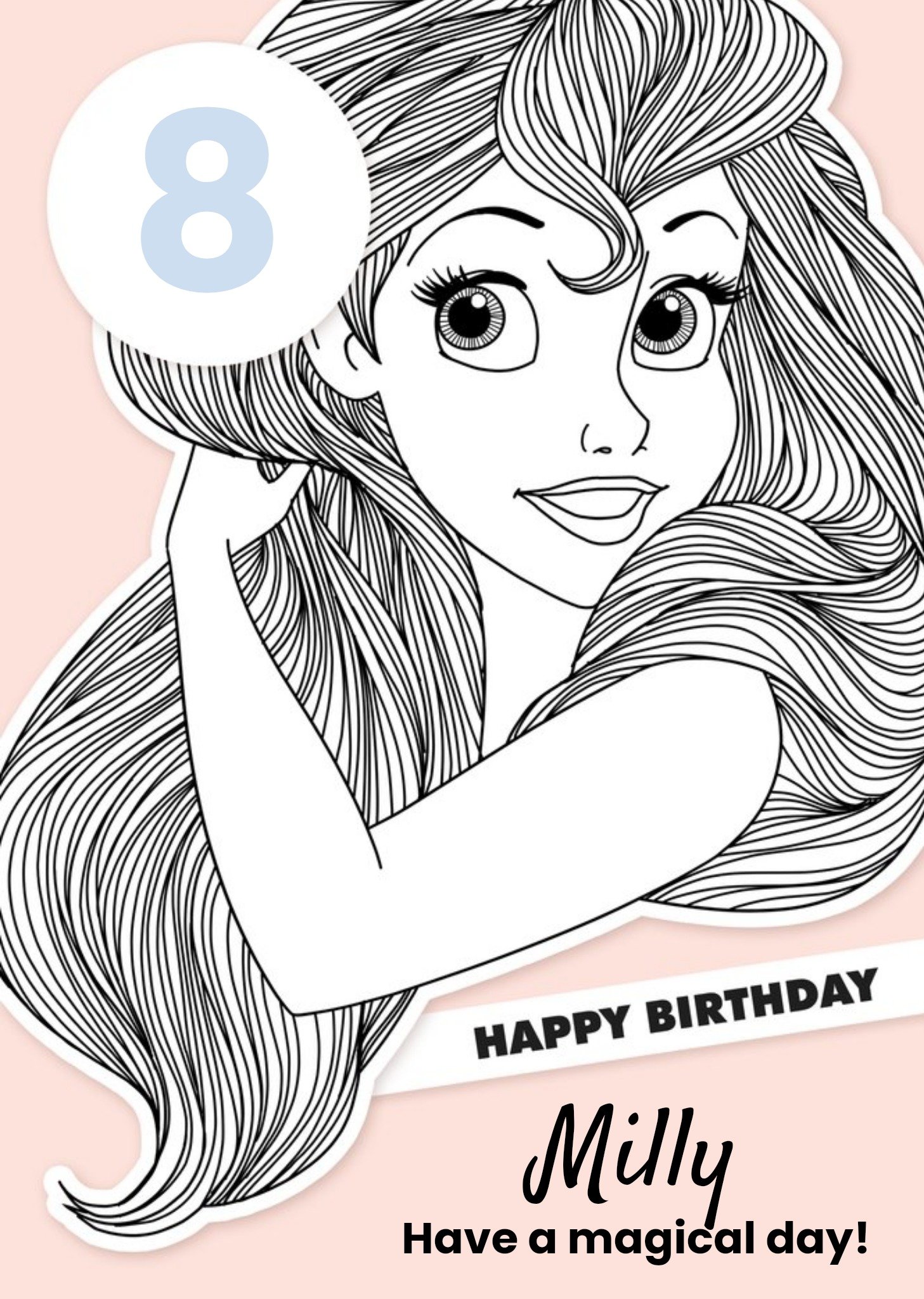Disney Princess 8th Birthday Ariel Card