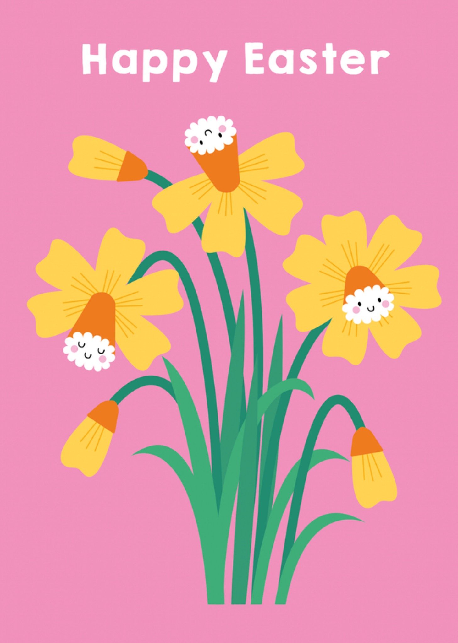 Moonpig Sweet Daffodil Illustrated Happy Easter Card