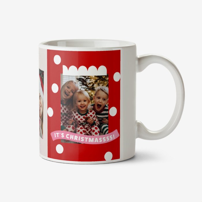 Fun And Festive Its Christmassss Illustrated Santa Photo Upload Mug