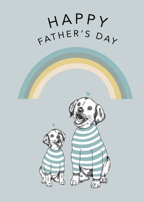 Dotty Dog Art Illustrated Animals Cute Fathers Day Card