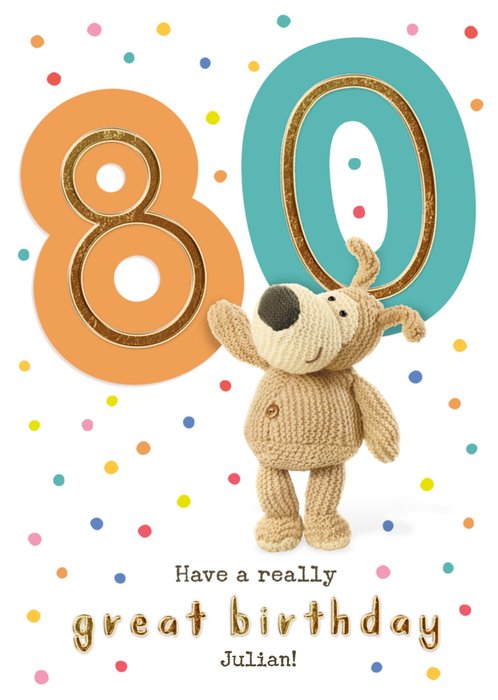 Boofle 80th Birthday Card