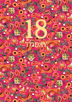 Cath Kidston 18 Today Floral Illustrated Birthday Card 