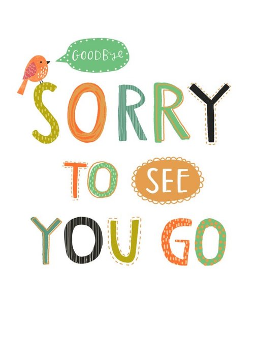 UK Greetings Carlton Cards Goodbye Leaving Lettering Card