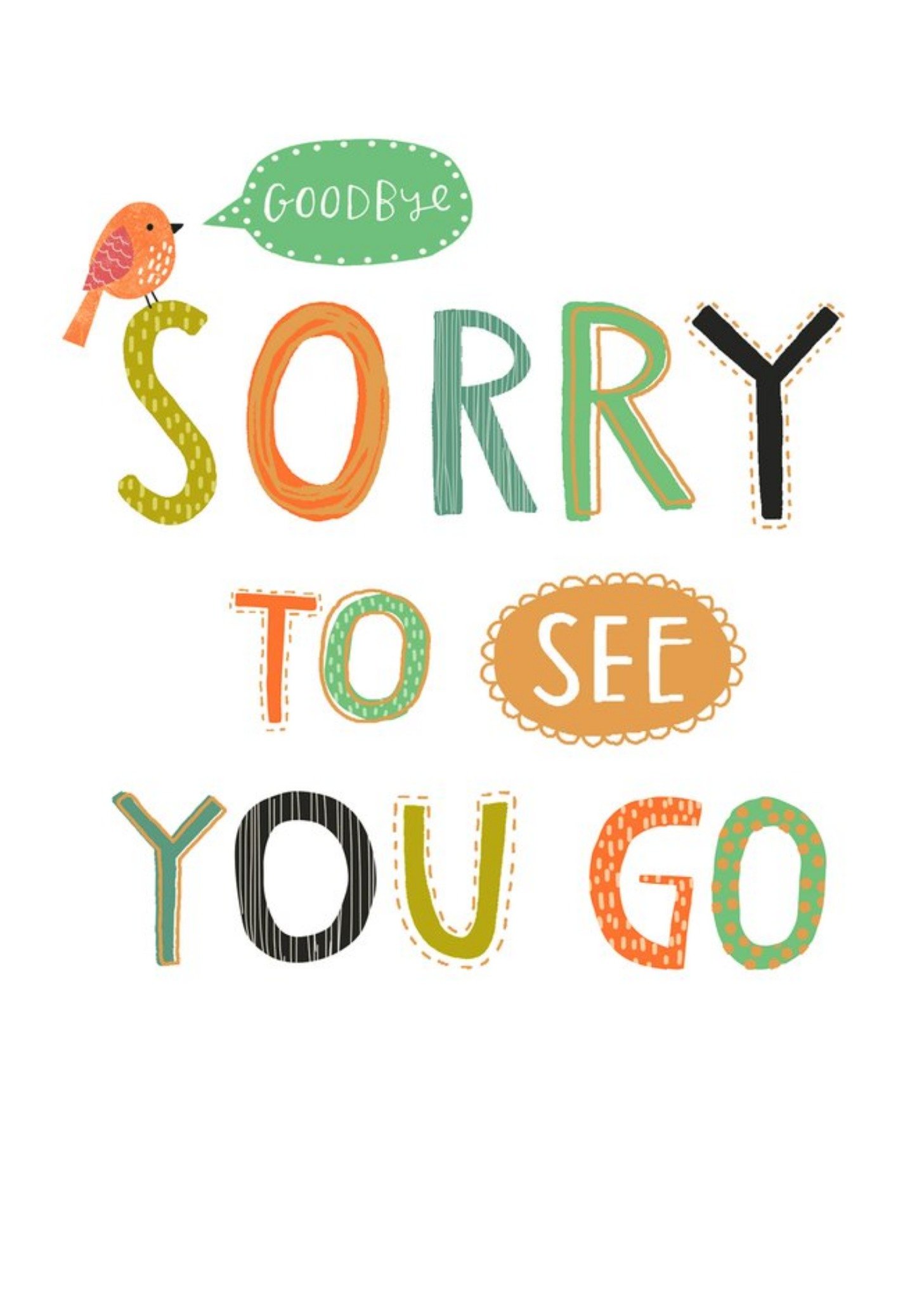 Moonpig Uk Greetings Carlton Cards Goodbye Leaving Lettering Card
