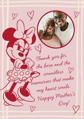 Disney Minnie Mouse Love And Countless Memories Photo Upload Happy Mother's Day Card