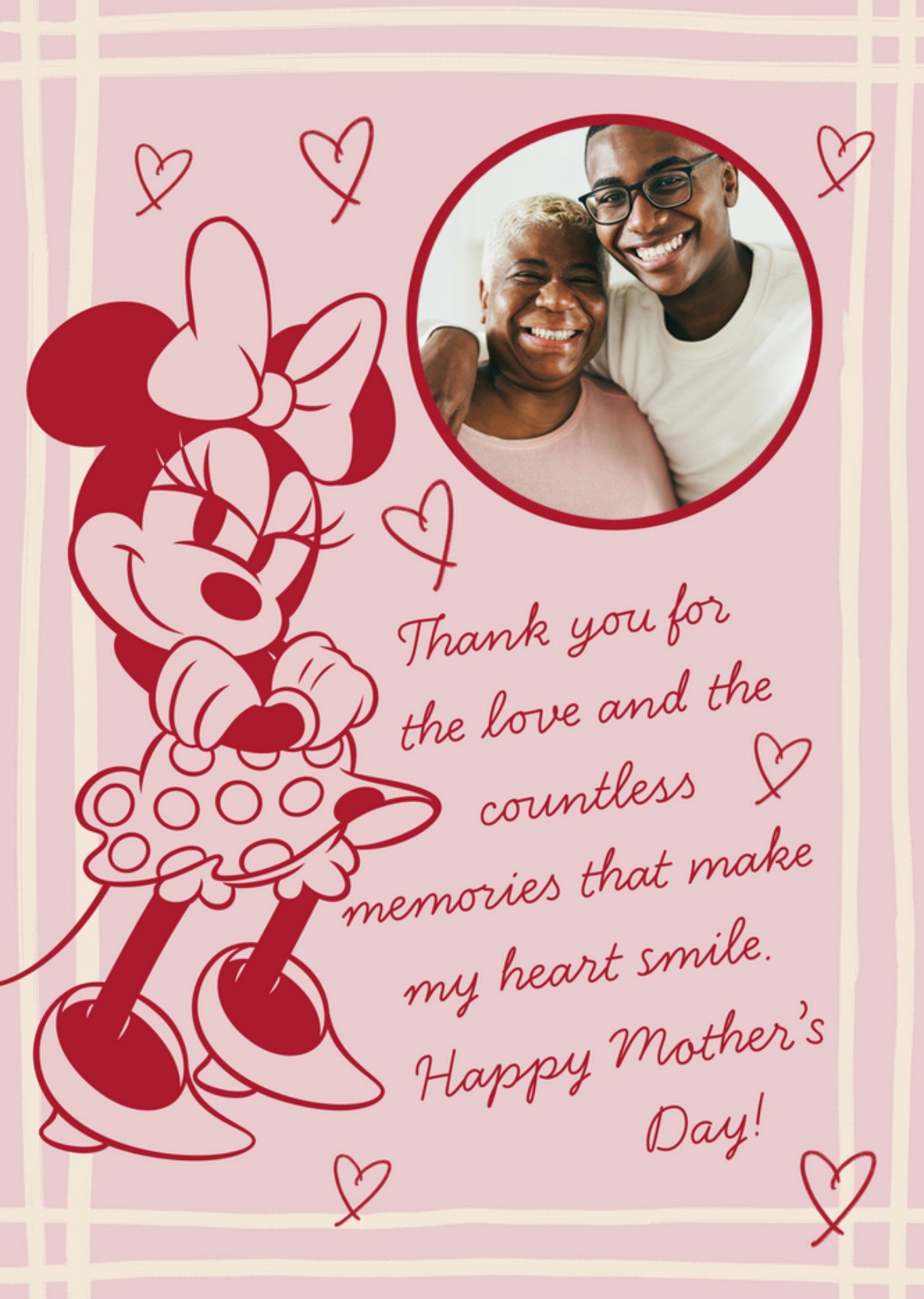 Mickey Mouse Disney Minnie Mouse Love And Countless Memories Photo Upload Happy Mother's Day Card, L