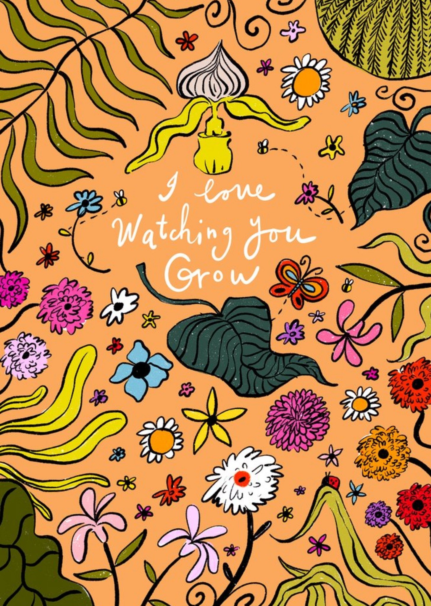 Moonpig Illustrated Floral I Love Watching You Grow Just To Say Card