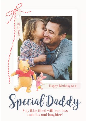 Winnie the Pooh Disney Special Daddy Photo Upload Birthday Card