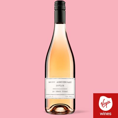 Virgin Wines Personalised Happy Anniversary Rose Wine 75cl