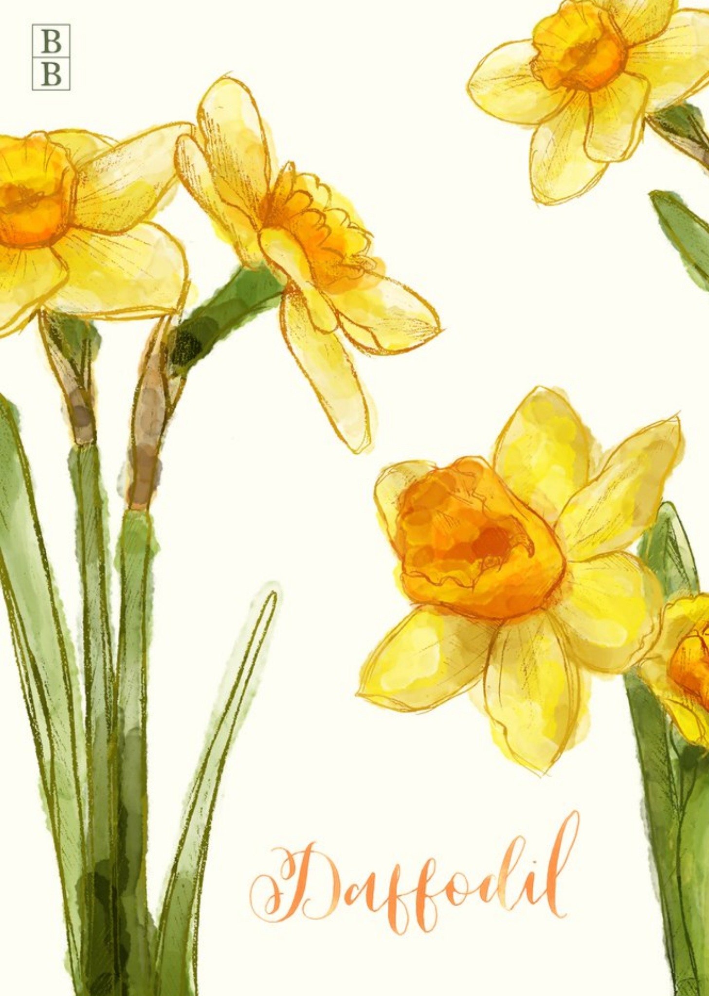 Moonpig Bright Yellow Daffodil Flowers Personalised Card