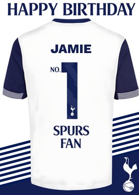 No1 Tottenham Hotspur Fan Jersey Happy Birthday Card