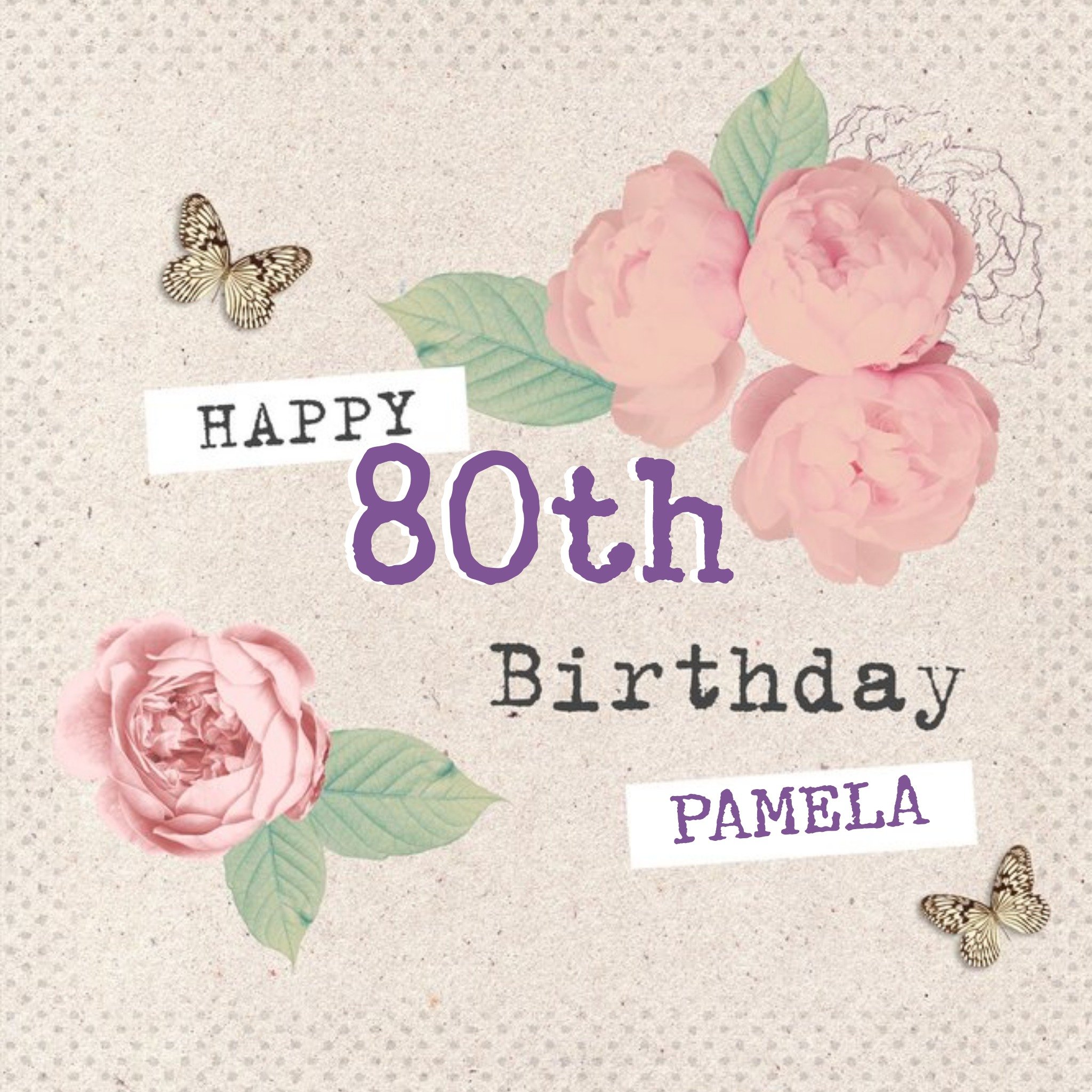 Moonpig Happy 80th Birthday - Personalised Birthday Card