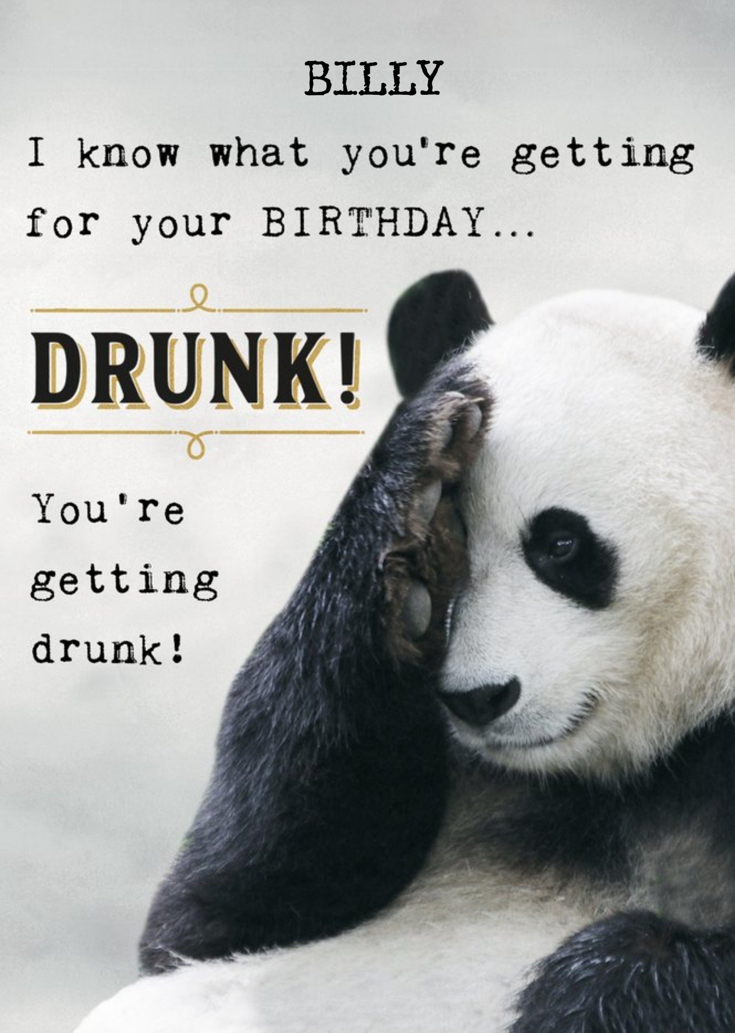 Moonpig Humorous Photographic Panda Birthday Card