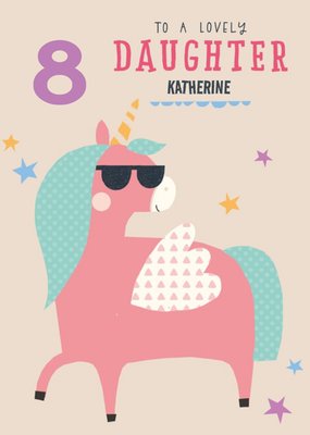 Cute illustrative unicorn Birthday Card  