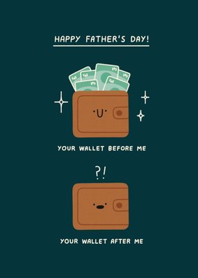 Humourous Cartoon Wallet Illustrated Father's Day Card
