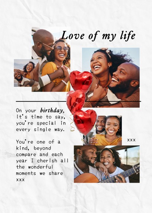 Love Of My Life Photo Upload Birthday Card