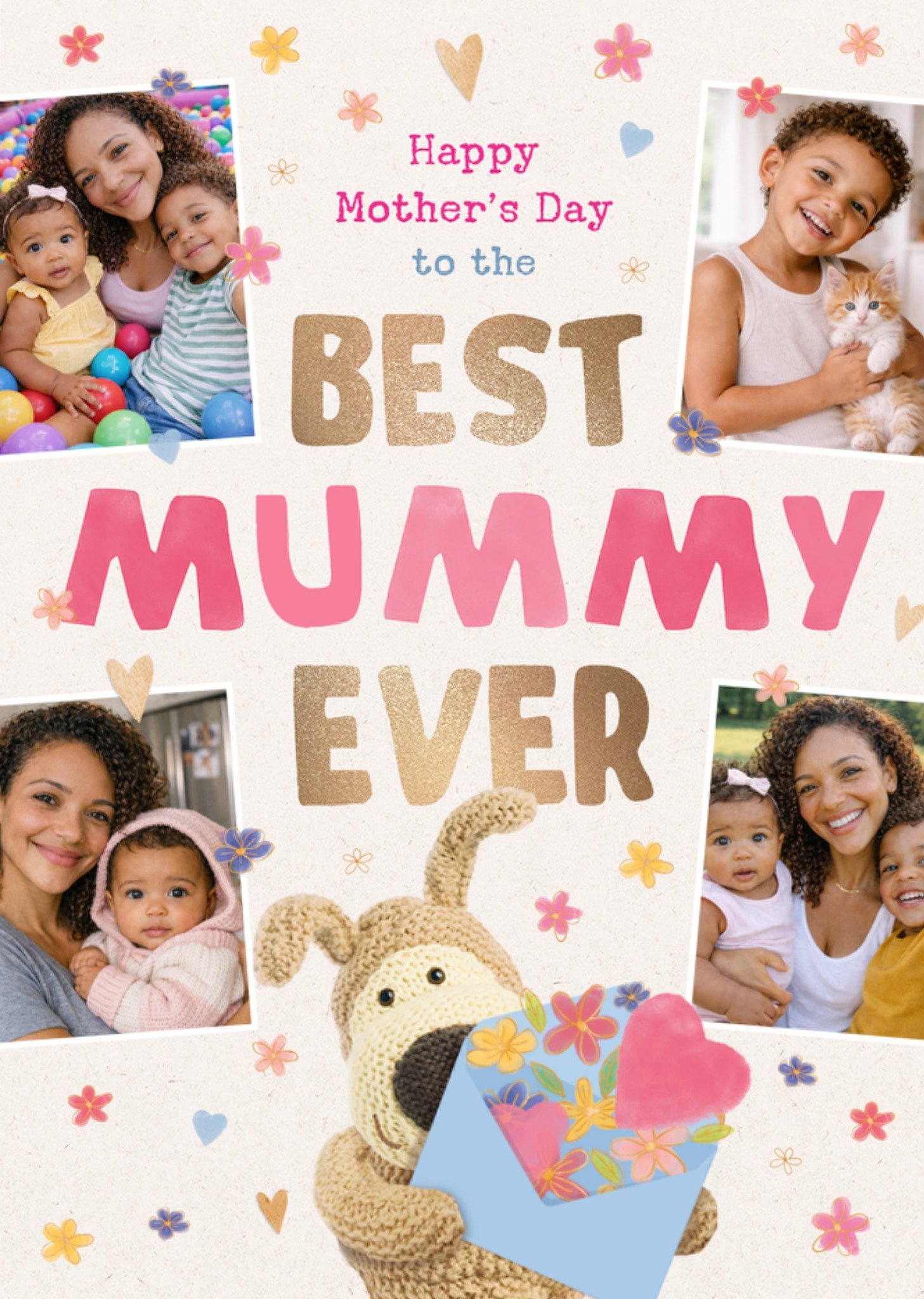 Moonpig Boofle Happy Mother's Day Best Mummy Ever Illustrated Photo Upload Card