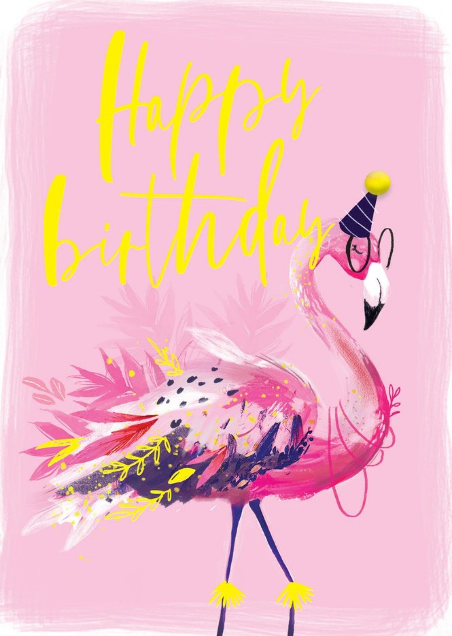 Moonpig Happy Birthday Flamingo Card