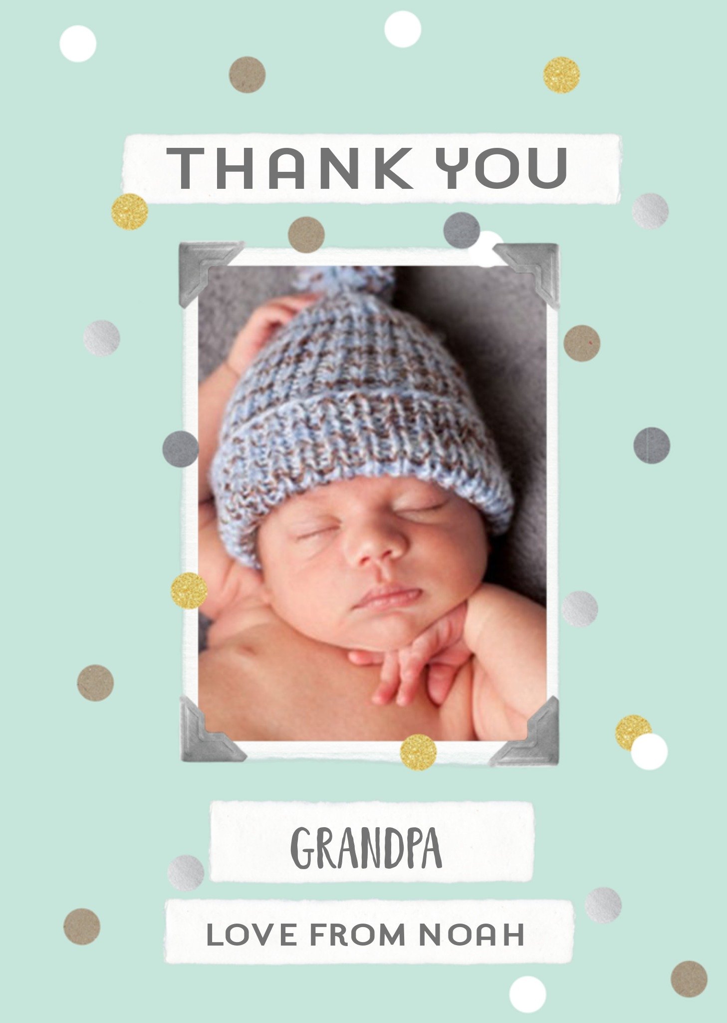 Moonpig Confetti Thank You Grandpa Photo Upload Card