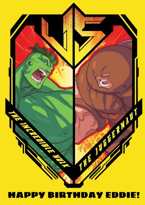 Marvel Comics Avengers Hulk And Juggernaut Birthday Card