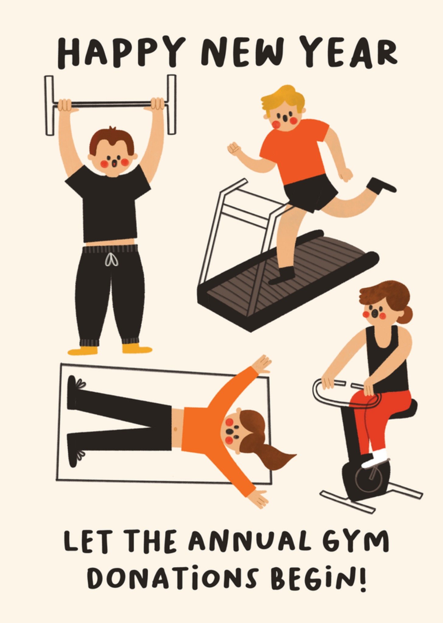 Moonpig Happy New Year Annual Gym Donations Card