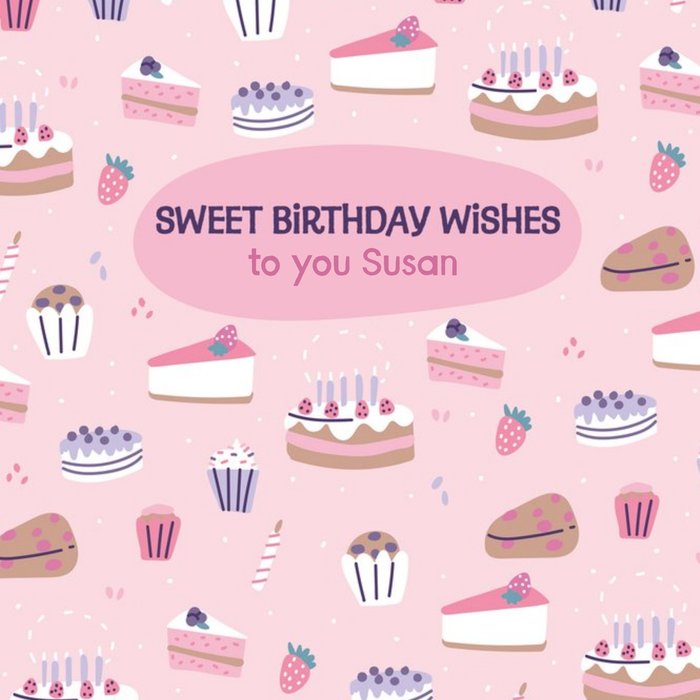 Sweet Birthday Wishes Cake Card