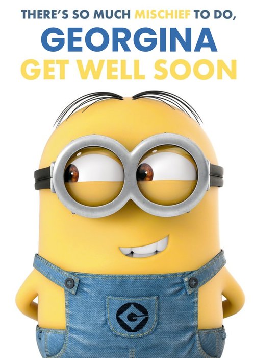Despicable Me Get Well Soon Personalised Card