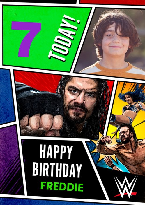 WWE Characters 7 Today Photo Upload Birthday Card