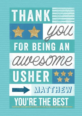 Usher Thank You Card