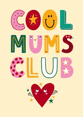 Cool Mums Club Illustrated Typography Mother's Day Card