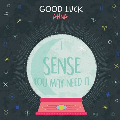 Good Luck Card - crystal ball