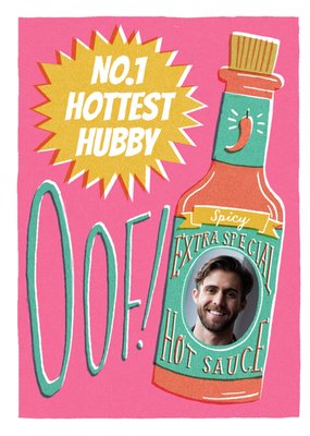 No.1 Hottest Hubby Illustrated Photo Upload Card