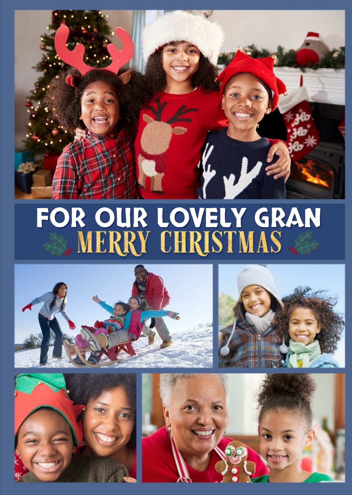 Moonpig Multiple Photo Upload Charistmas Card For Gran Or Granny