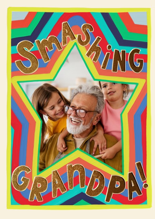 Smashing Grandpa Photo Upload Birthday Card