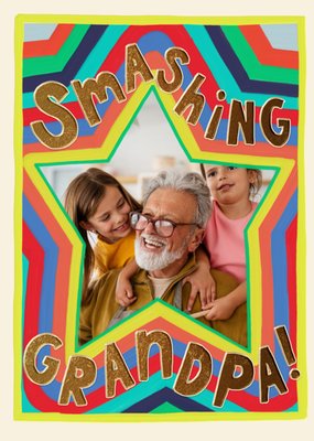 Smashing Grandpa Photo Upload Birthday Card