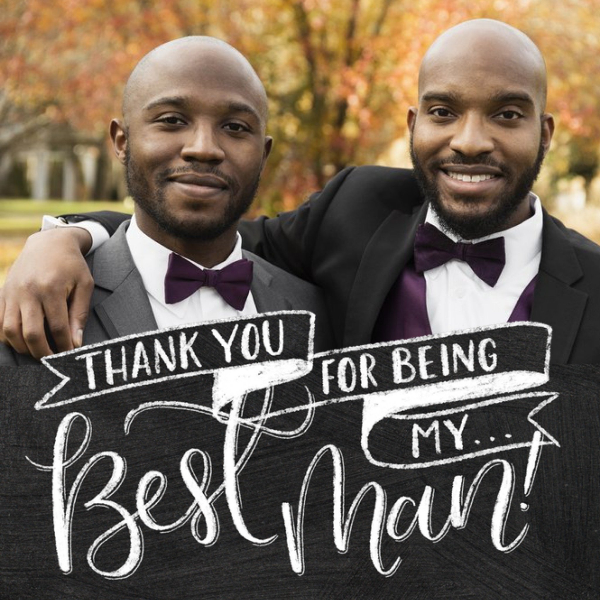 Moonpig Chalkboard Style Personalised Thank You For Being My Best Man Card