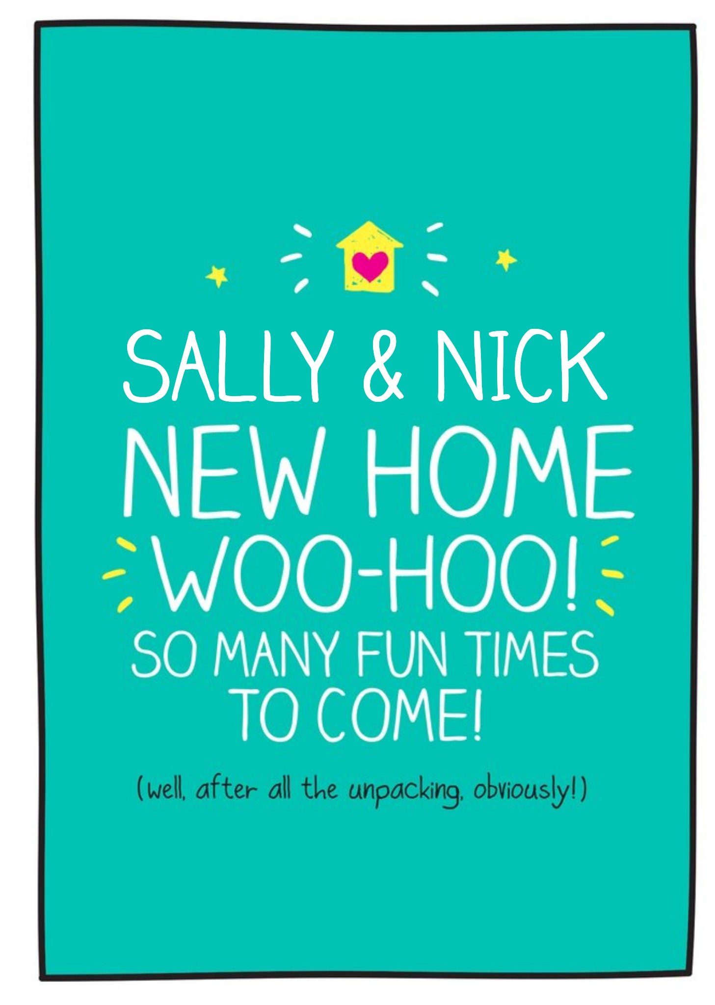 Moonpig White Typography On A Teal Background New Home Card