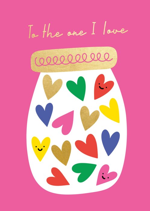 Jar Of Hearts Illustrated Valentines Day Card