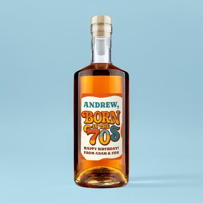 Personalised Born In The 70's Rum 70cl